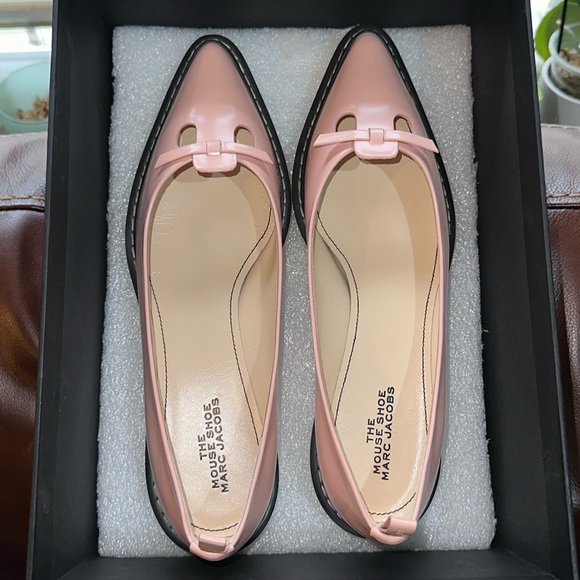 🔥🔥🔥 NEW Marc Jacobs The Mouse Shoe Demi-Wedge Pink Pointy Flats Shoes - Picture 3 of 7